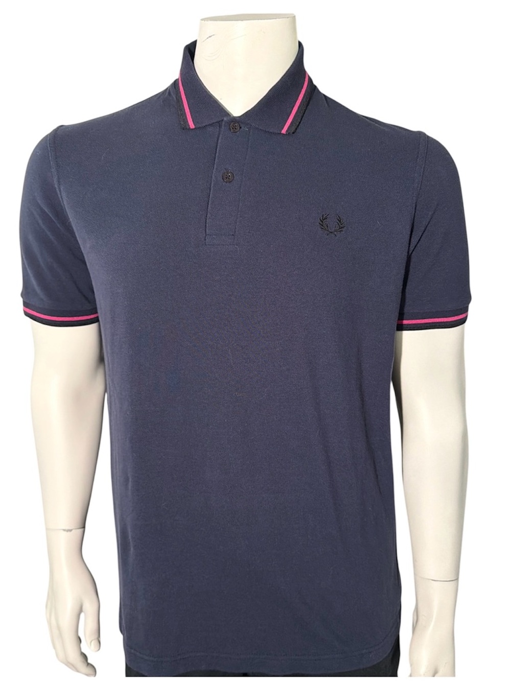 Fred Perry Navy Polo with Pink Contrast Trim